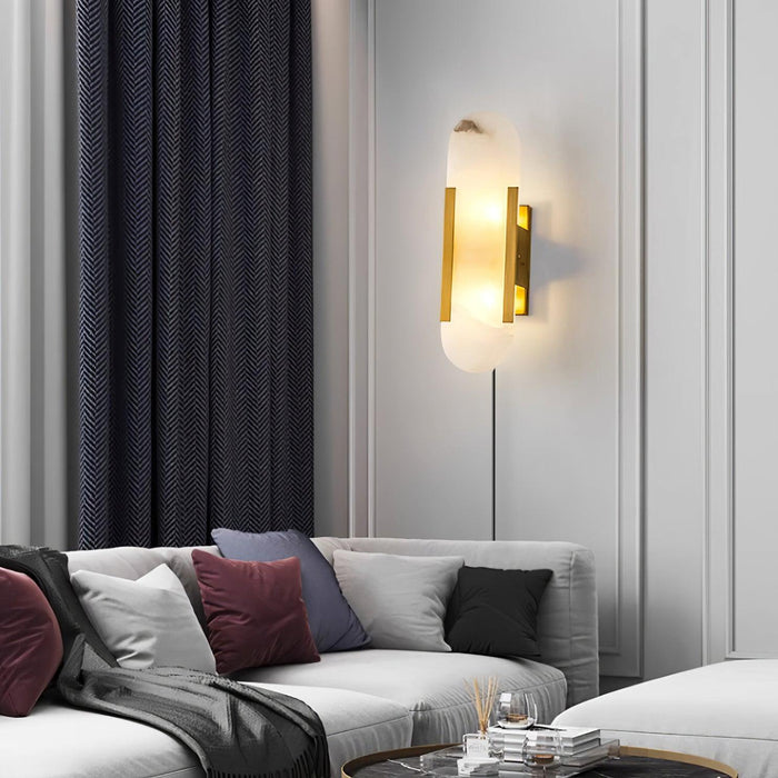 Oblong Alabaster Plug-in Wall Sconce Vakkerlight