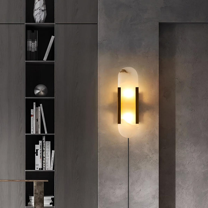 Oblong Alabaster Plug-in Wall Sconce Vakkerlight