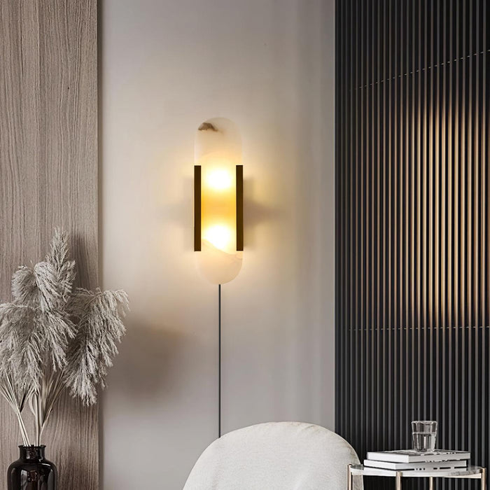 Oblong Alabaster Plug-in Wall Sconce Vakkerlight