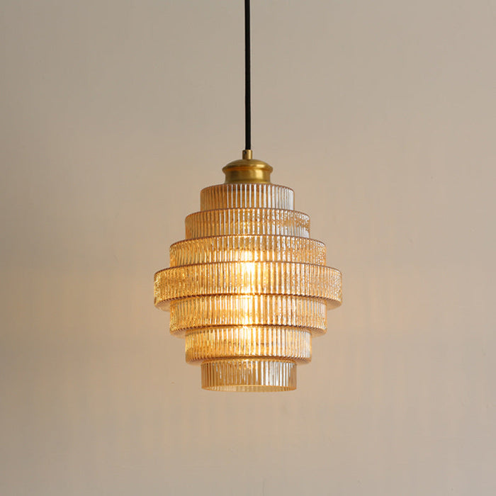 Bottle Shaped Brass Glass Pendant Light