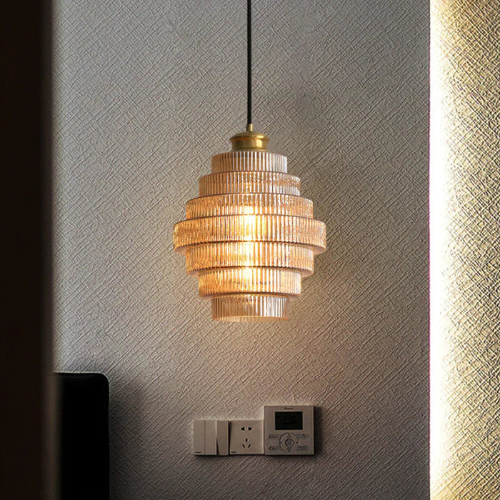 Bottle Shaped Brass Glass Pendant Light