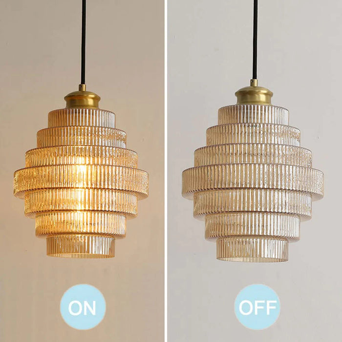 Bottle Shaped Brass Glass Pendant Light