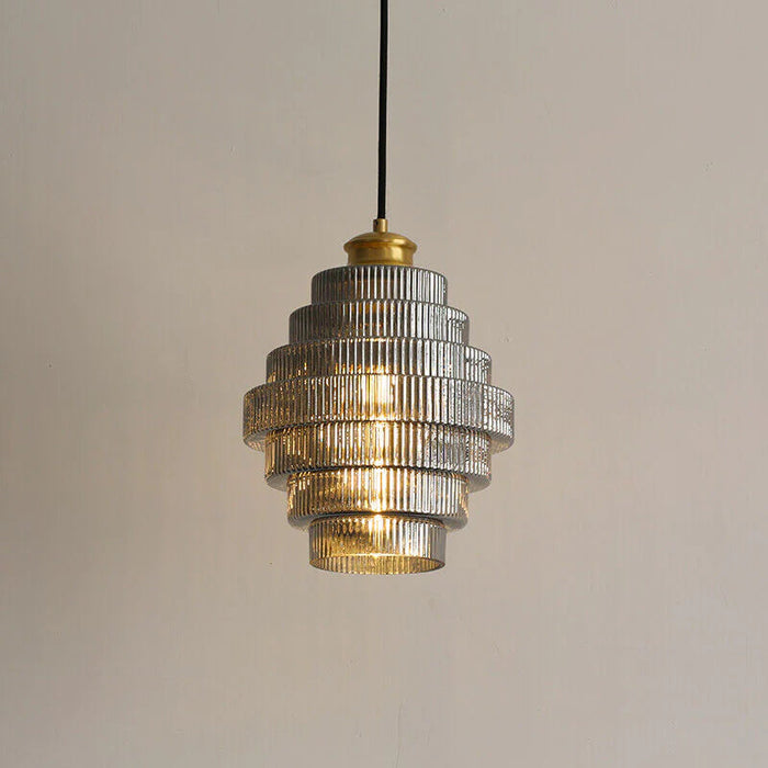 Bottle Shaped Brass Glass Pendant Light