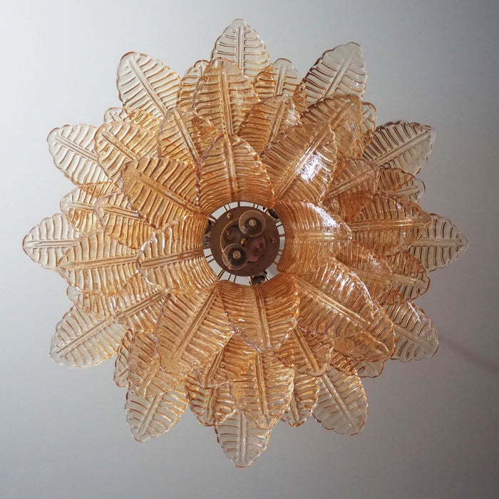 Amber Glass Leaf Chandelier Vakkerlight
