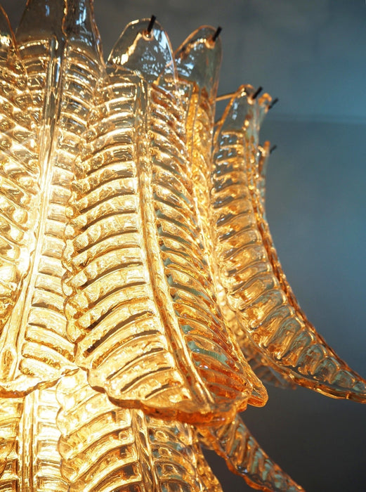 Amber Glass Leaf Chandelier Vakkerlight