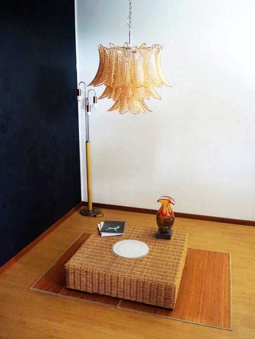 Amber Glass Leaf Chandelier Vakkerlight