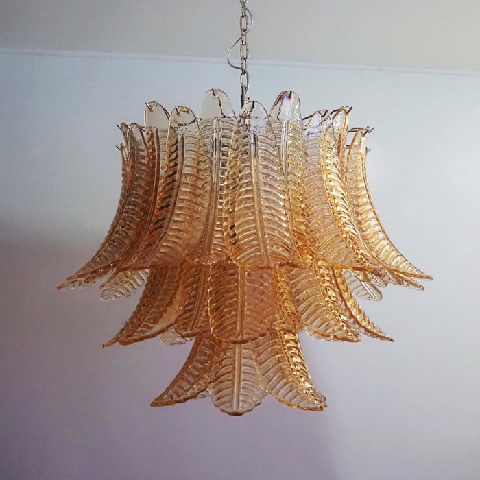Amber Glass Leaf Chandelier Vakkerlight