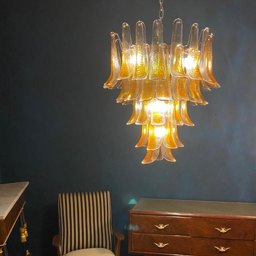 Amber Glass Petals Chandelier Vakkerlight