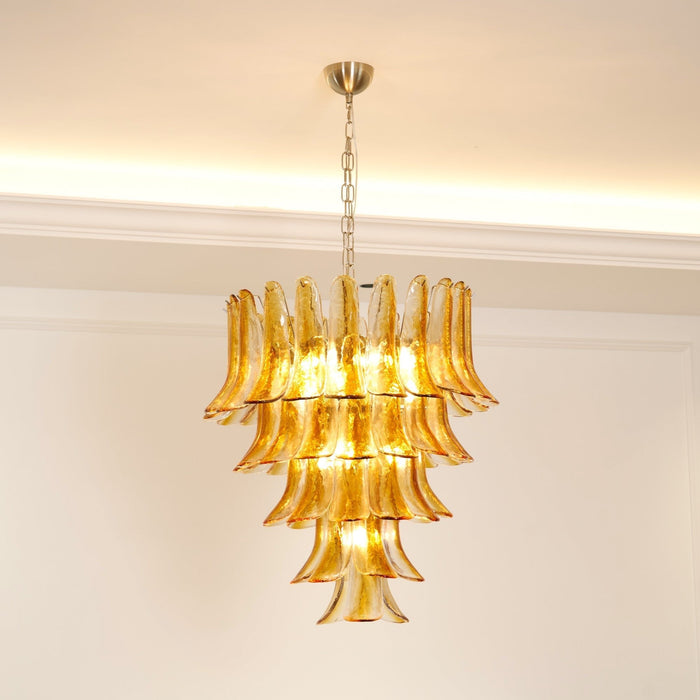 Glass Amber Lily Chandelier Vakkerlight
