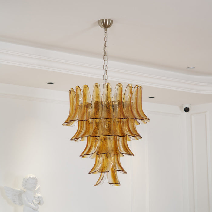 Glass Amber Lily Chandelier Vakkerlight