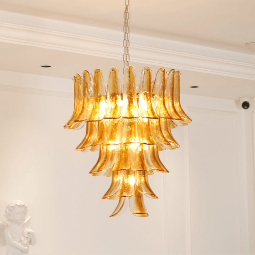Glass Amber Lily Chandelier Vakkerlight