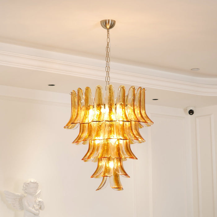 Glass Amber Lily Chandelier Vakkerlight