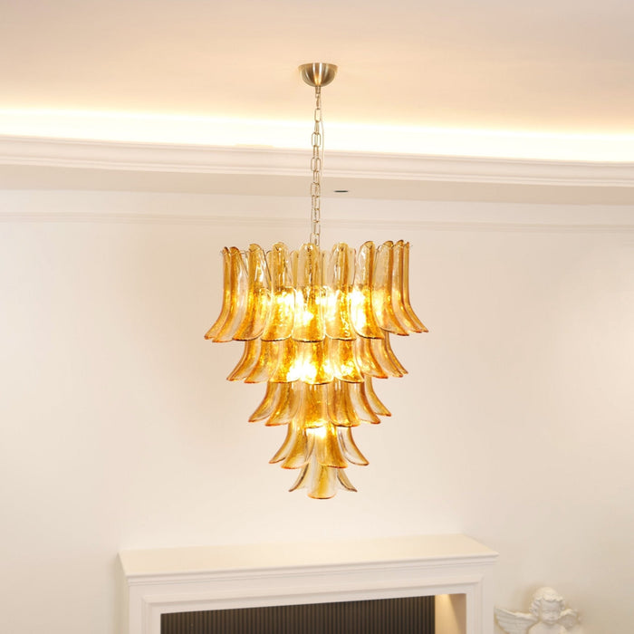 Glass Amber Lily Chandelier Vakkerlight