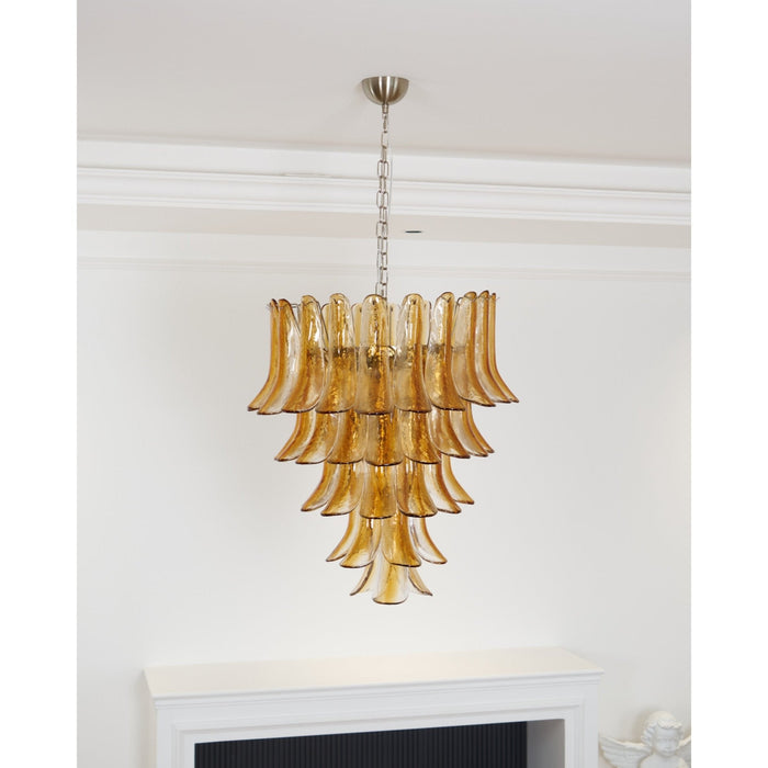 Glass Amber Lily Chandelier Vakkerlight