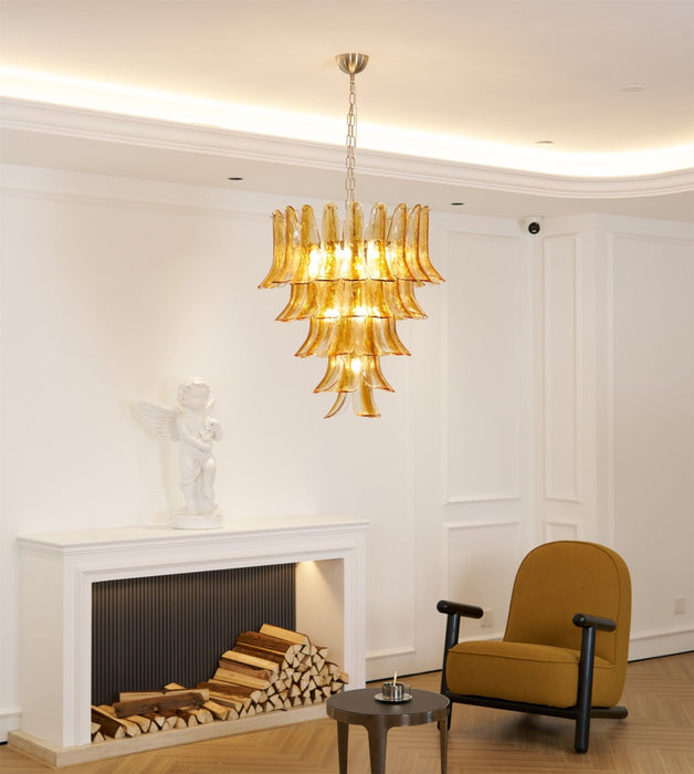 Glass Amber Lily Chandelier Vakkerlight
