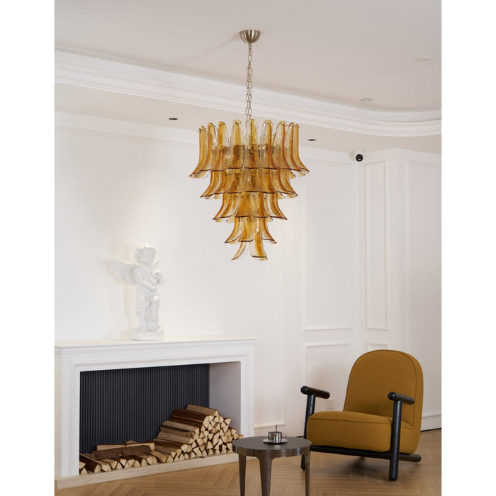 Glass Amber Lily Chandelier Vakkerlight