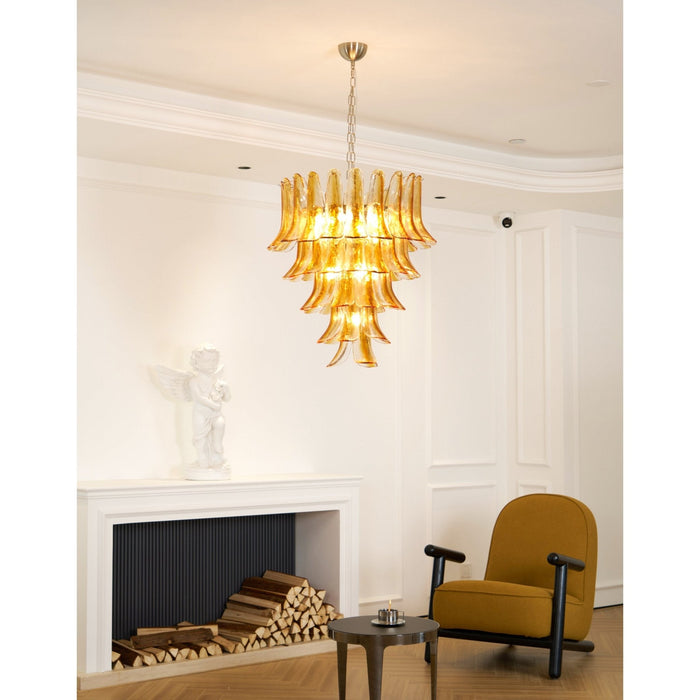 Glass Amber Lily Chandelier Vakkerlight