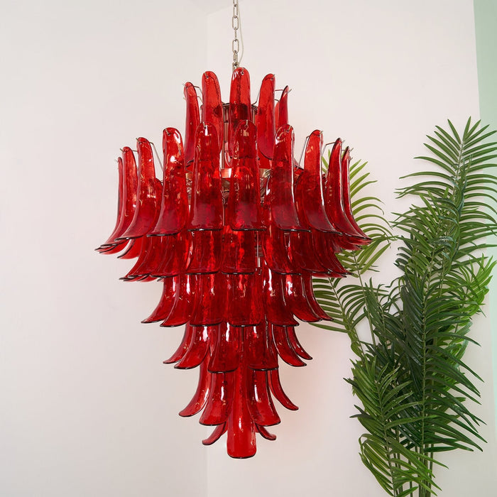 Glass Crimson Cascade Chandelier Vakkerlight