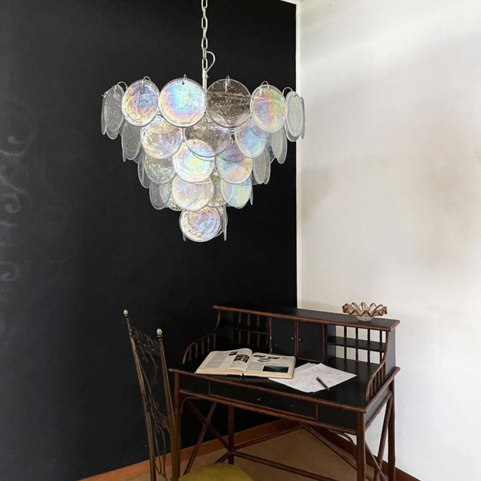 Glass Disc Iridescent Chandelier Vakkerlight