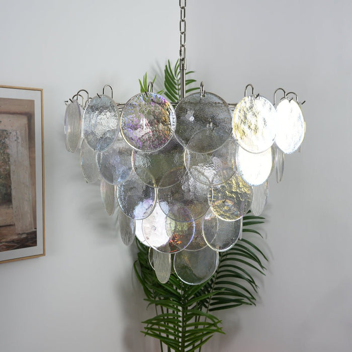 Glass Disc Iridescent Chandelier Vakkerlight