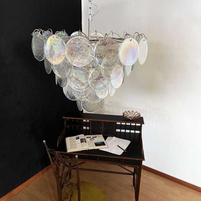 Glass Disc Iridescent Chandelier Vakkerlight
