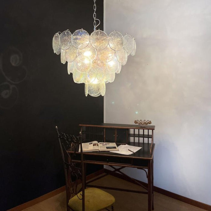 Glass Disc Iridescent Chandelier Vakkerlight