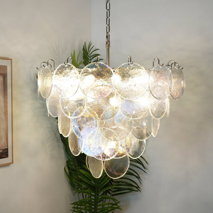Glass Disc Iridescent Chandelier Vakkerlight