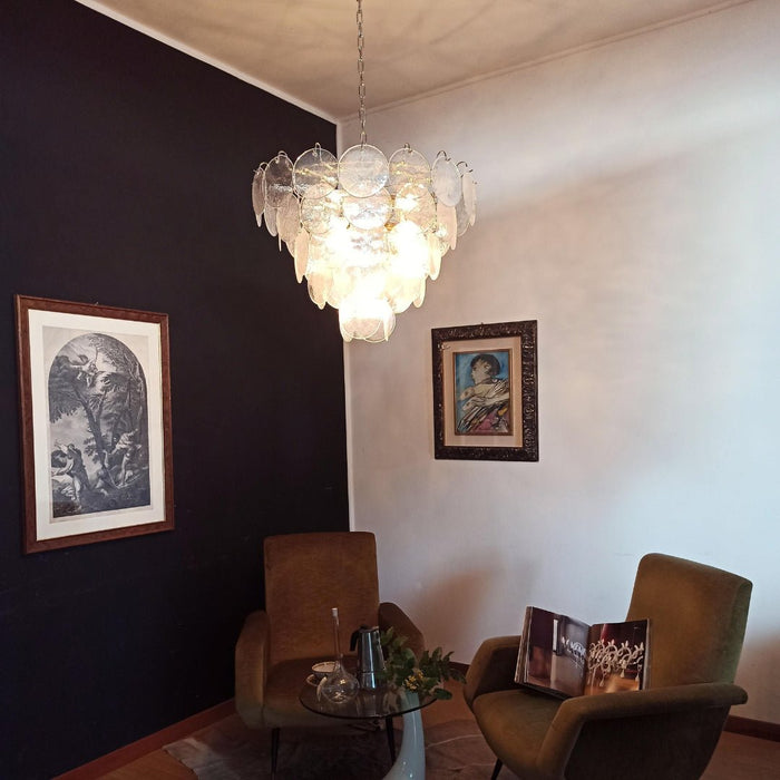 Glass Disc Iridescent Chandelier Vakkerlight