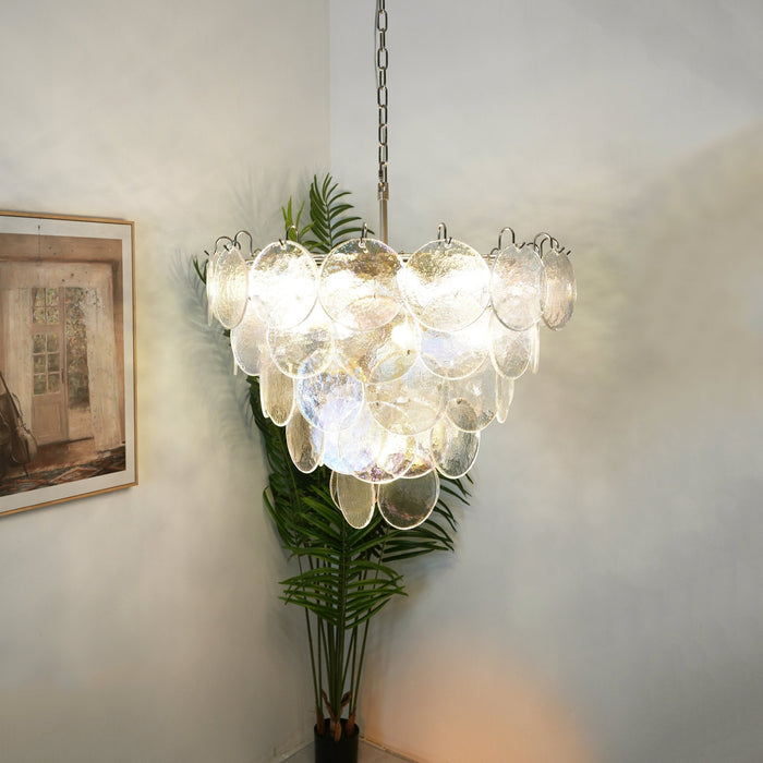 Glass Disc Iridescent Chandelier Vakkerlight