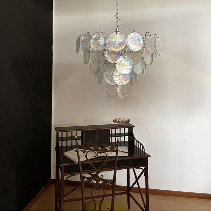 Glass Disc Iridescent Chandelier Vakkerlight