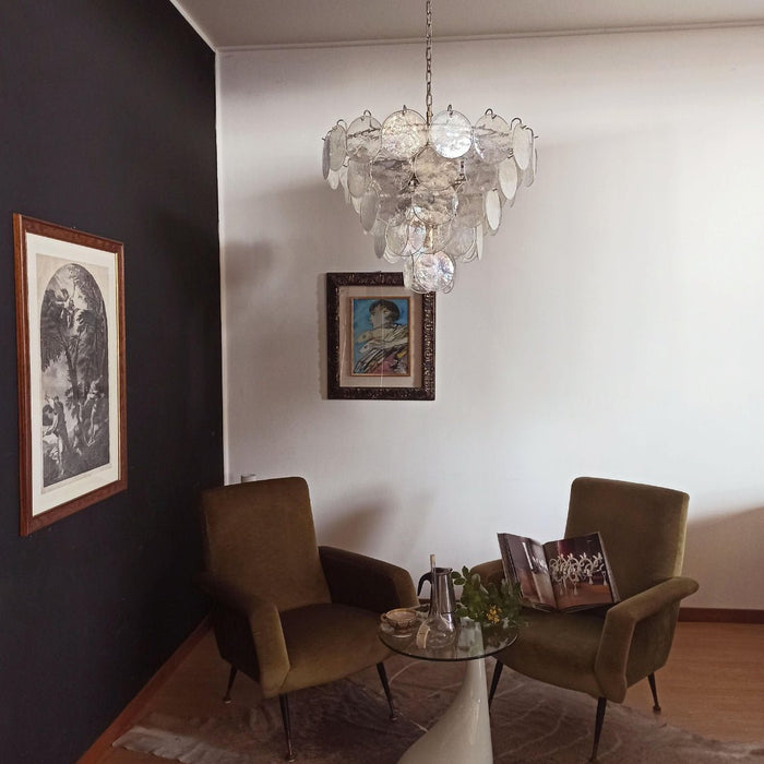 Glass Disc Iridescent Chandelier Vakkerlight
