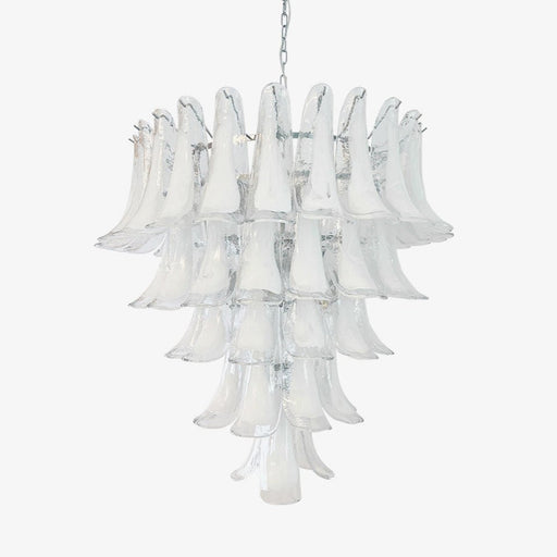 White Glass Petals Chandelier Vakkerlight