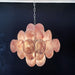 Glass Pink Disc Chandelier Vakkerlight