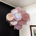 Glass Pink Disc Chandelier Vakkerlight