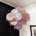 Glass Pink Disc Chandelier Vakkerlight