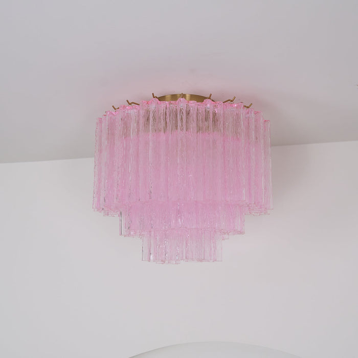 Murano Pink Glass Ceiling Light