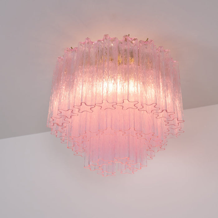 Murano Pink Glass Ceiling Light