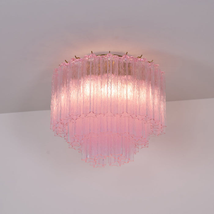 Murano Pink Glass Ceiling Light