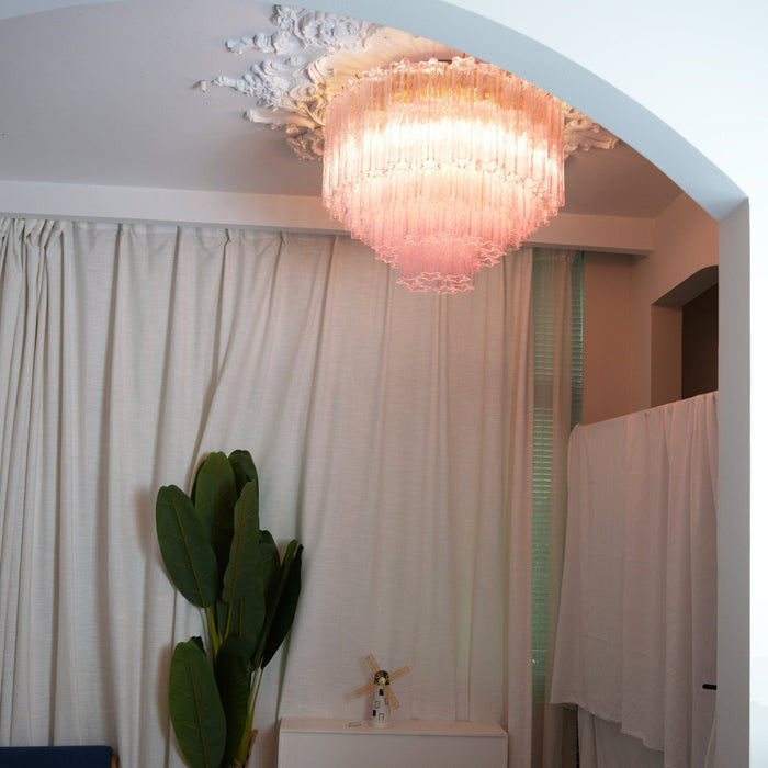Murano Pink Glass Ceiling Light