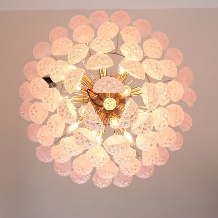 Pink Glass Droplet Chandelier Vakkerlight