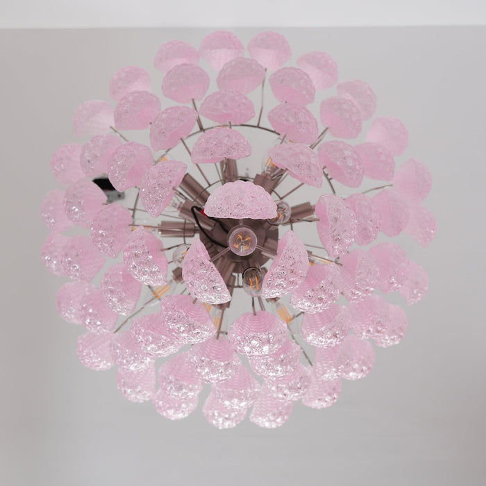 Pink Glass Droplet Chandelier Vakkerlight