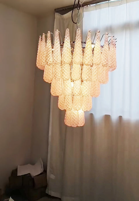 Pink Glass Droplet Chandelier Vakkerlight