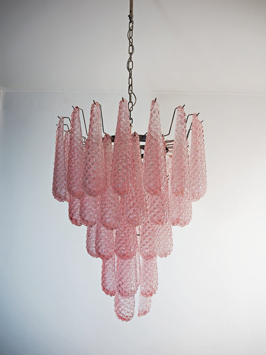 Pink Glass Droplet Chandelier Vakkerlight