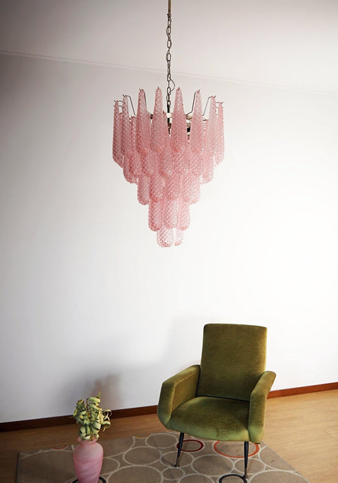 Pink Glass Droplet Chandelier Vakkerlight