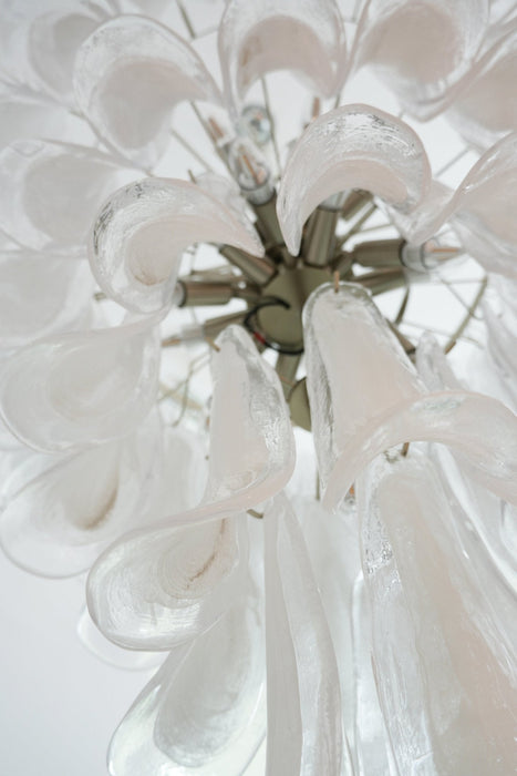 Murano White Glass Petals Chandelier