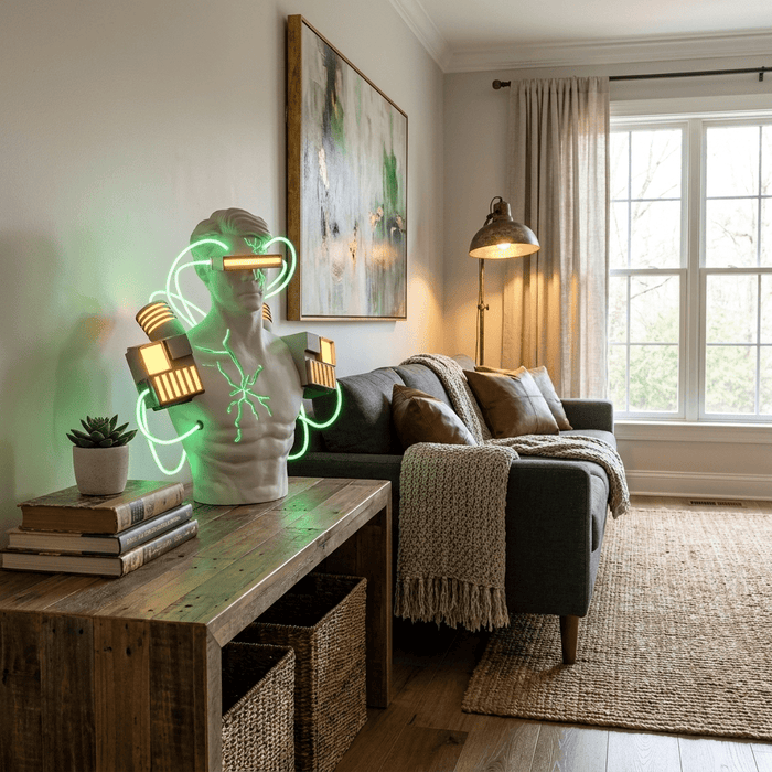 Neon Circuit Bust Sculpture Table Lamp Vakkerlight