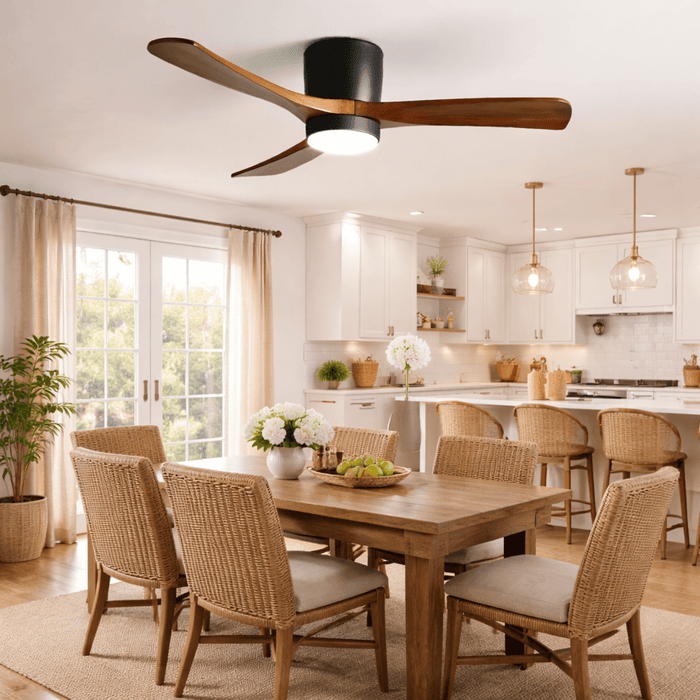 Nordic Wooden Ceiling Fan Light Vakkerlight