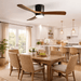 Nordic Wooden Ceiling Fan Light Vakkerlight