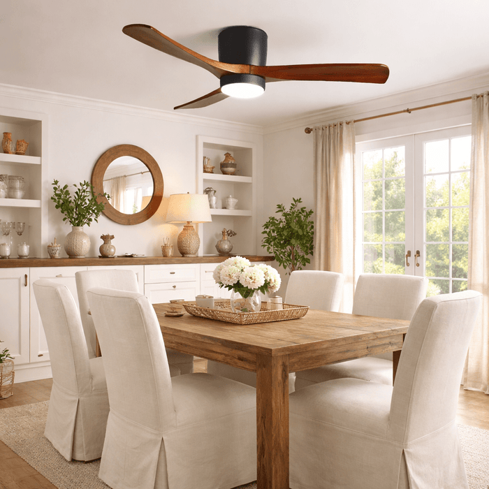 Nordic Wooden Ceiling Fan Light Vakkerlight