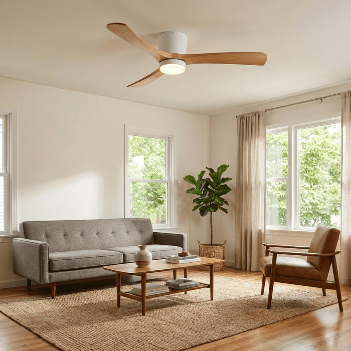 Nordic Wooden Ceiling Fan Light Vakkerlight